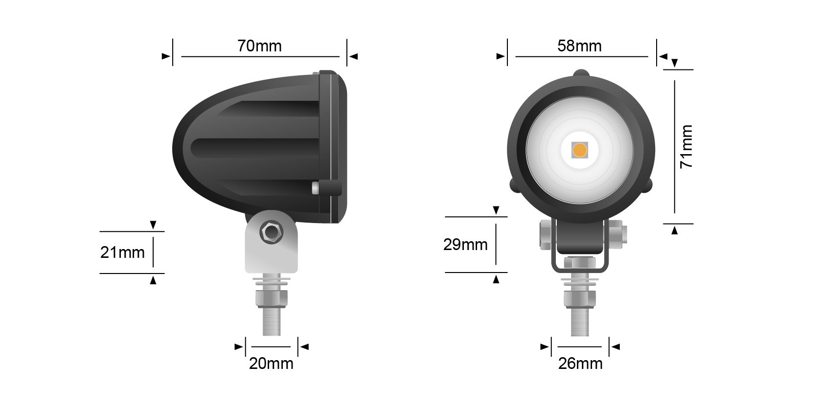 STEDI MCX10 Motorcyle LED Light Driving Beam